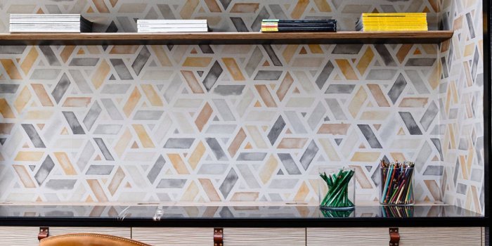 1365x2048 Beautiful geometric watercolor wallpaper - My Ideal Home