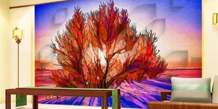 1024x878 Custom Photo 3d Wallpaper 3D Geometric Beautiful Hand Painted Trees TV  Background Wall Decoration Mural Wallpaper