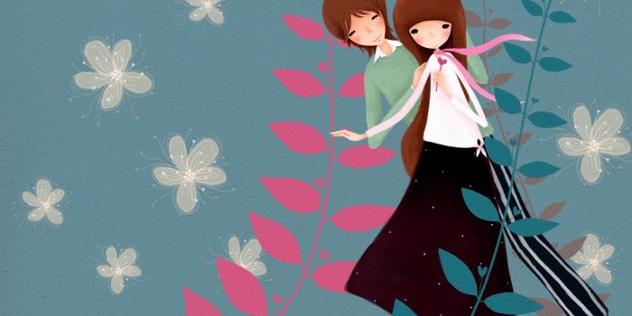 1280x800 Cartoon Love South Korean Illustration Picture High Definition