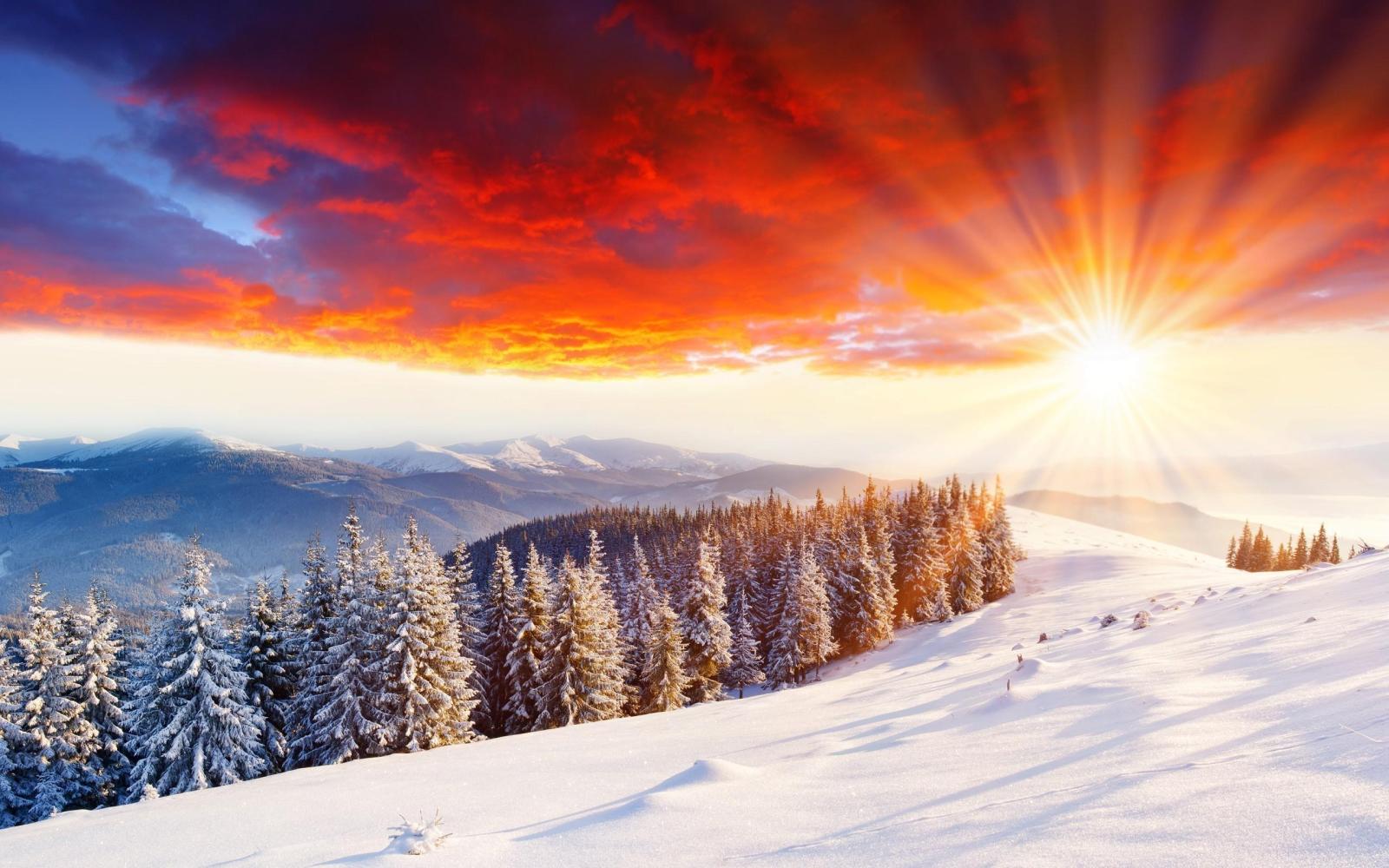 2560x1600 Snow Mountain Sunset HD Wallpaper, Background Images
