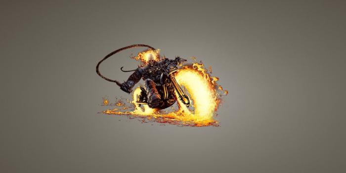 1332x850 Wallpaper fire, skull, minimalism, chain, skeleton, motorcycle