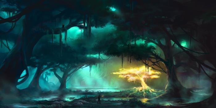 4700x2000 Artwork fantasy magical art forest tree landscape nature magic
