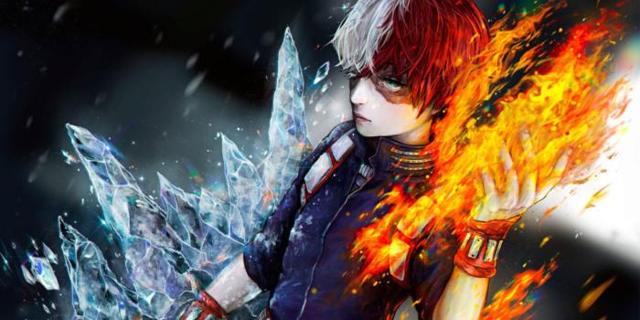 1920x1200 Download wallpapers Shoto Todoroki, fan art, My Hero Academia, fire