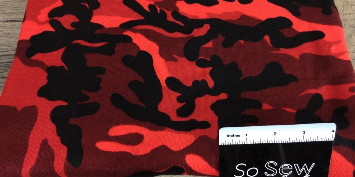 2048x1536 Red Camo - Super Brushed Hacci - By The Yard
