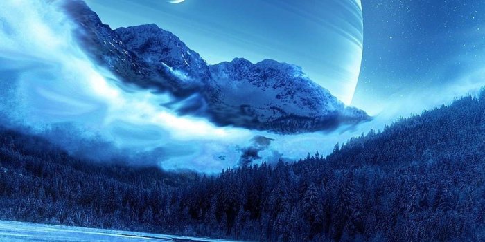 1440x900 Wallpaper - Blue Moon And Galaxy (#1020209) - HD Wallpaper Download