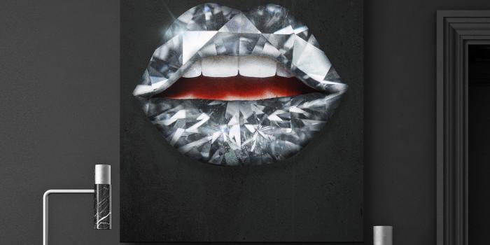 2048x2048 Diamond Lips | Diamond Lip Artwork Canvas | IKONICK – Ikonick