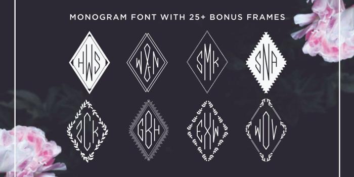 1200x800 Diamond Monogram Font ~ Symbol Fonts ~ Creative Market