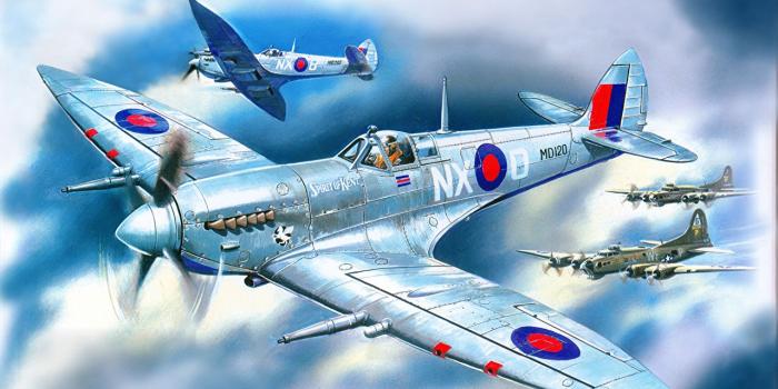 1280x927 Pictures Airplane Spitfire Mk.7 Flight Painting Art Aviation