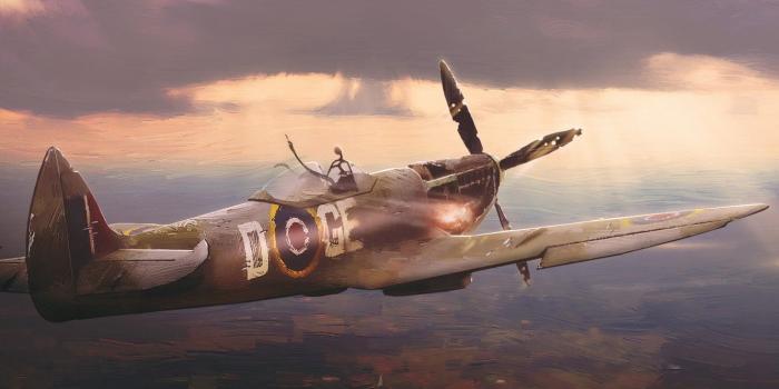 1332x850 Wallpaper England, Figure, The plane, Flight, Fighter, Art, Spitfire