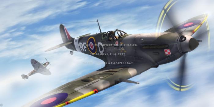 3300x1800 spitfire mk vb mk-vb digital wwii ww2 art