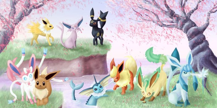 1920x1080 Cute Eevee Wallpaper Desktop Background - Pokemon Eeveelutions