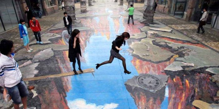 1100x733 3D Painting On Road #Wallpaper - HD Wallpapers