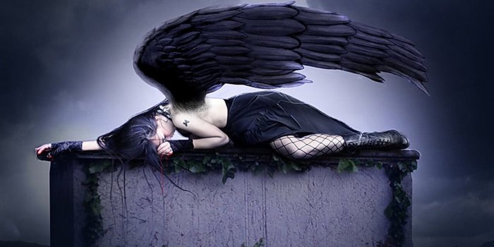 1280x1024 Sleeping dark angel | Halloween | Dark angel wallpaper, Angel
