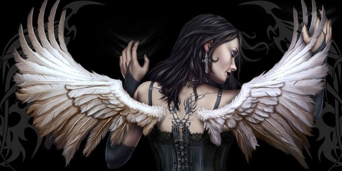 1440x769 Beautiful Dark Angel Wallpaper | Gallery Yopriceville - High
