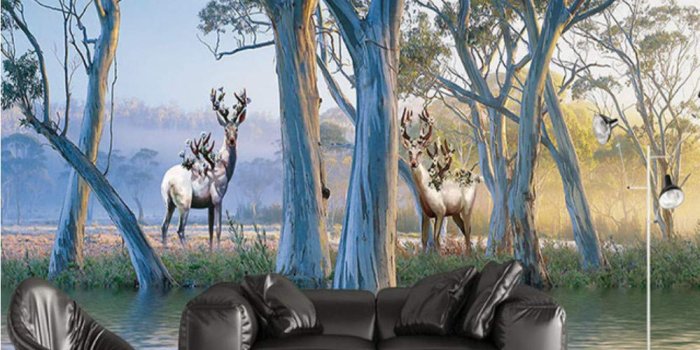 1000x1000 Amazon.com: Dalxsh Custom 3D Wall Mural European Style Forest Tree