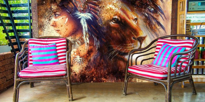 2473x1650 3D Painting Lion Woman 629