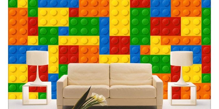 1080x1000 Custom Size 3D Wall Murals Wallpaper for Living Room Lego Bricks