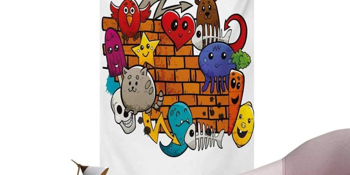 1000x1000 Amazon.com: Anzhutwelve Graffiti Wallpaper Cute Cartoon Animals
