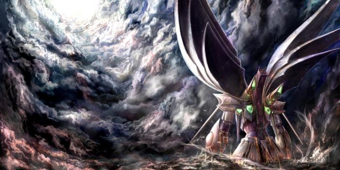 1920x1080 Download wallpaper 1920x1080 super robot wars, anime, robot, sky