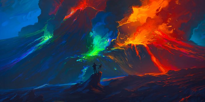 2560x1440 Download wallpaper 2560x1440 artist, waves, colorful, art, fantasy