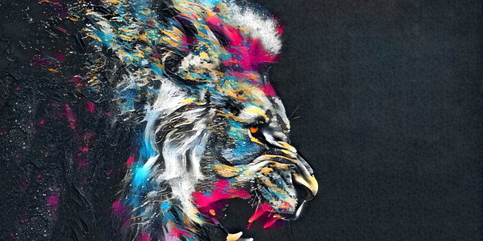 2560x1440 2560x1440 Abstract Artistic Colorful Lion 1440P Resolution HD 4k