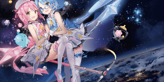 1440x900 Download 1440x900 Anime Girls, Smiling, Meganekko, Pink Hair, Stars