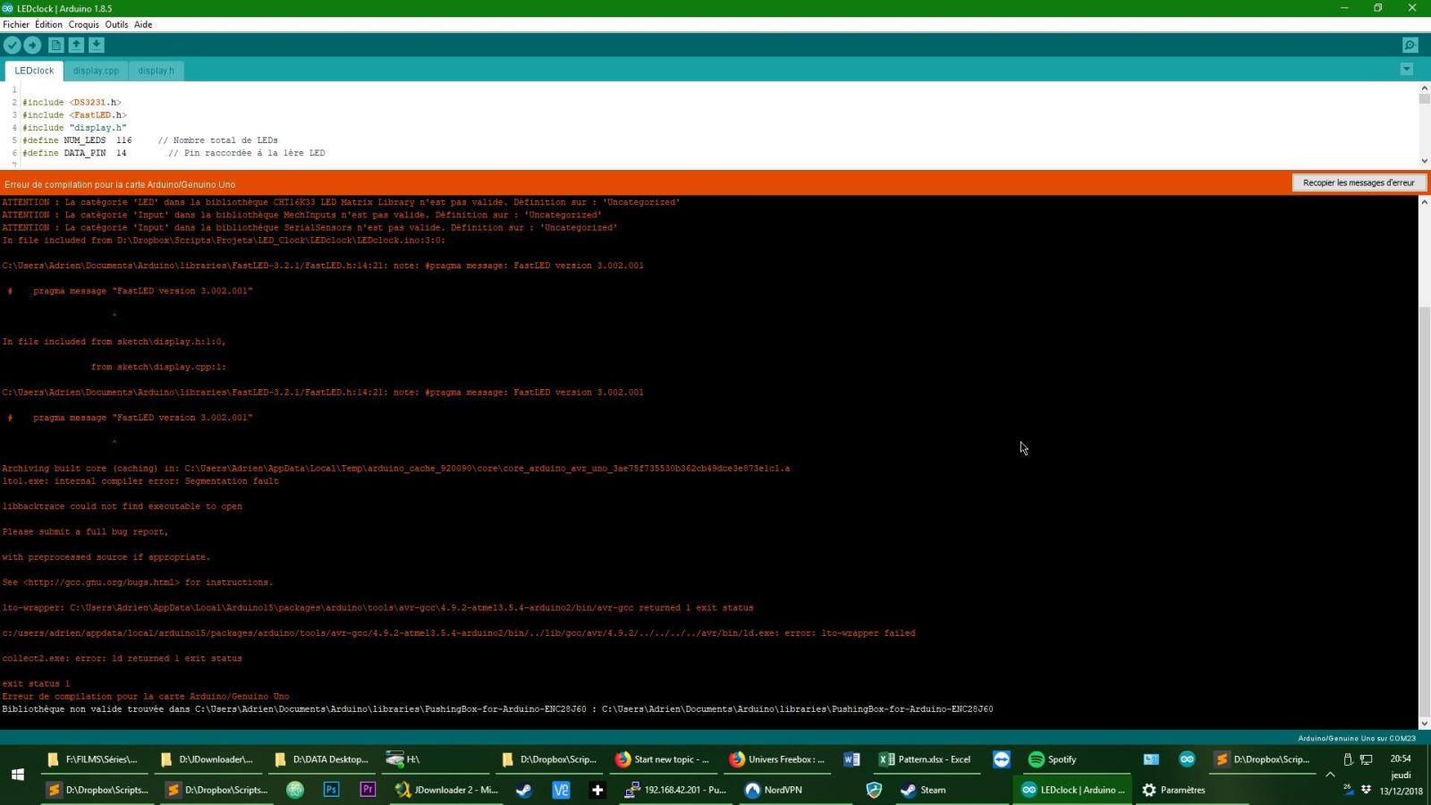 1920x1080 Presentation of LEDclock + impossible to compile