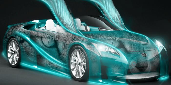 3500x2246 neon+cars | Download wallpaper neon, Car, wings free desktop