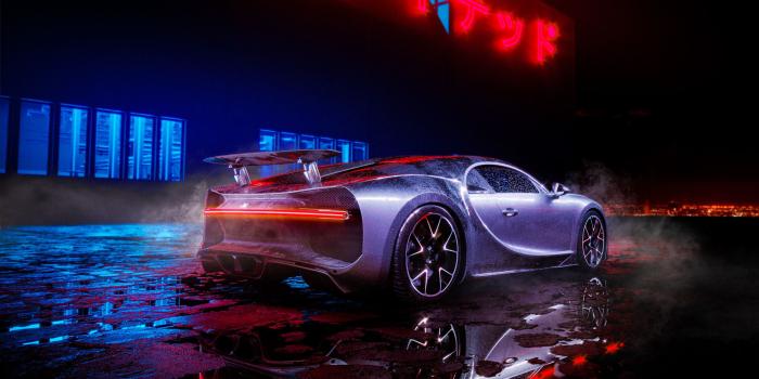 2560x1440 Bugatti Chiron Neon Lights HD Wallpaper | Background Image