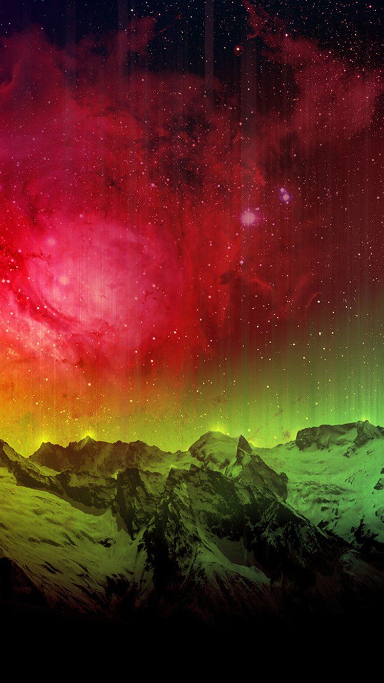 750x1334 iPhone7papers.com | iPhone7 wallpaper | ob31-mountain-aurora-sky-red