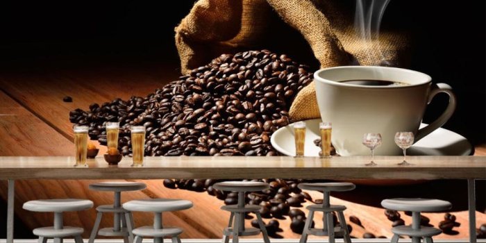 1000x800 US $15.37 47% OFF|Papel de parede Coffee Wood planks Cup Grain Vapor Food  3d wallpaper mural for living room TV sofa kitchen restuarant cafe bar-in 