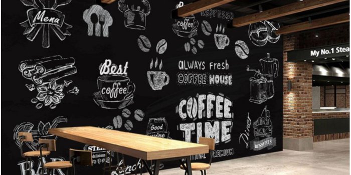 1124x789 3d room wallpaper custom photo non-woven mural Hand drawn coffee dessert  space wallpaper murals wallpaper for walls 3 d