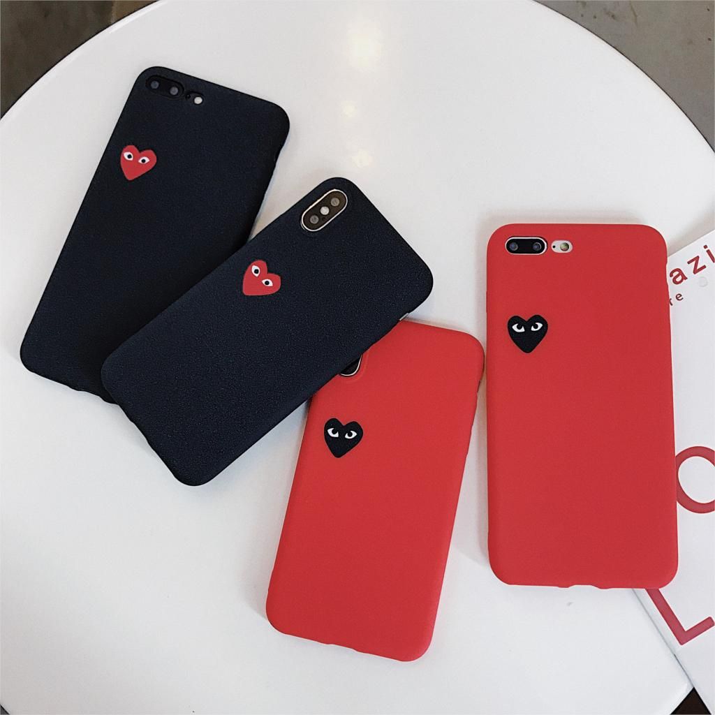 1024x1024 Super Love Heart CDG Play Loving eyes Comme des Case For Samsung Galaxy S6  S7 edge S8 S9 Plus Frosted Rock Sand Soft TPU Cover
