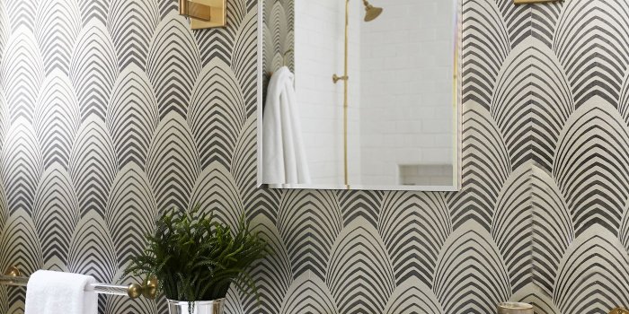 1400x2100 Bathroom : Modern Black And White Bathroom Wallpaper Ideas