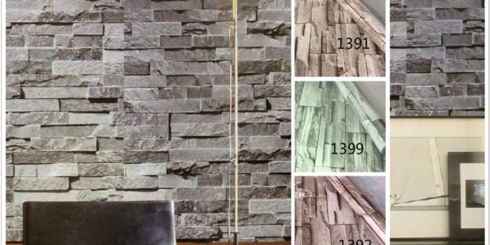 1000x1000 Pvc Vinyl Modern Faux Brick Stone 3D Wallpaper Living Room Bedroom Bathroom  Home Wall Sticker Decoration ,0.45M *5M /Roll With Glue