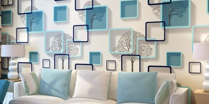 1050x1050 Modern 3D Frame Box Wallpaper Roll Waterproof PVC Vinyl Tile Wall Paper For  Bathroom TV Background Wall No Self adhesive