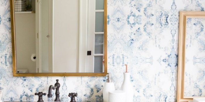835x1253 Bold Master Bathroom Makeover with Modern Wallpaper » A Home To Grow