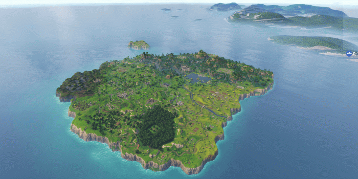 3440x1440 A bug gave me this nice wallpaper of the map. : FortNiteBR