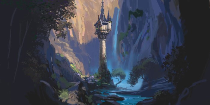 1500x821 Rapunzel's Tower Concept Art from Disney's Tangled Desktop Wallpaper