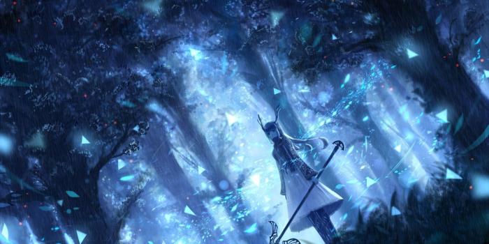 1920x1080 Download 1920x1080 Anime Girl, Magical, Staff, Blue Forest