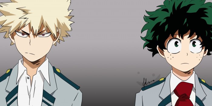 1600x900 Download 1600x900 Wallpaper Izuku Midoriya, Katsuki Bakugou, Boku No
