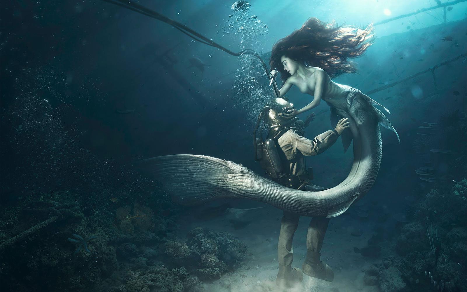 2880x1800 Diver and the Mermaid #4140765, 2880x1800 | All For Desktop