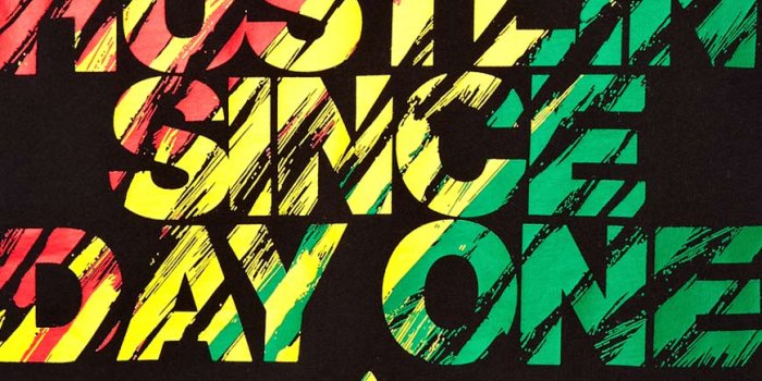 870x1110 Adidas Black T-Shirt with Rasta Hustlin Print for men