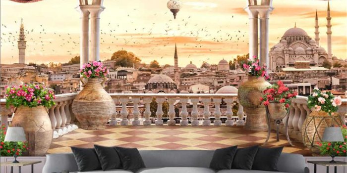 1000x800 beibehang Premium fashion aesthetic vintage wallpaper balcony landscape  television bedroom background wall 3d wallpaper tapety