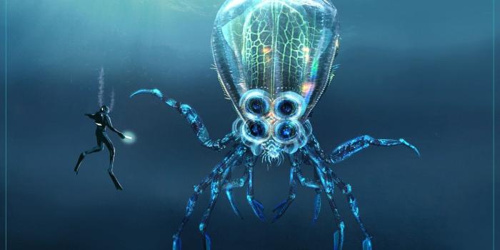 1332x850 Wallpaper fiction, the ocean, diver, Medusa, art, Subnautica images