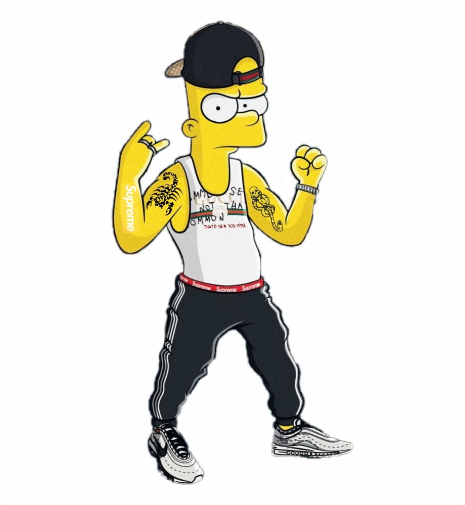 920x999 Bart Simpson Supreme Drawing, Transparent Png Download For Free