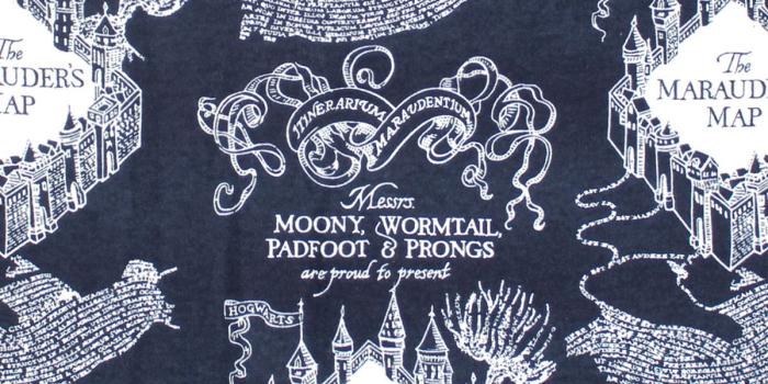 1200x1360 Harry Potter Flannel Fabric-Marauders Map