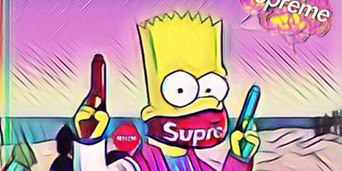1024x1024 Bart BAPE Supreme Logo - LogoDix
