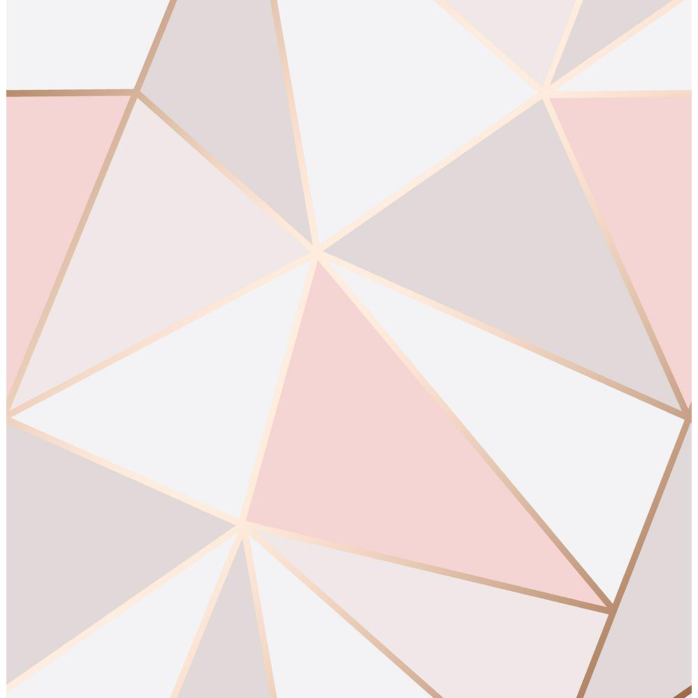 1000x1000 56.4 sq. ft. Arken Rose Gold Geometric Wallpaper