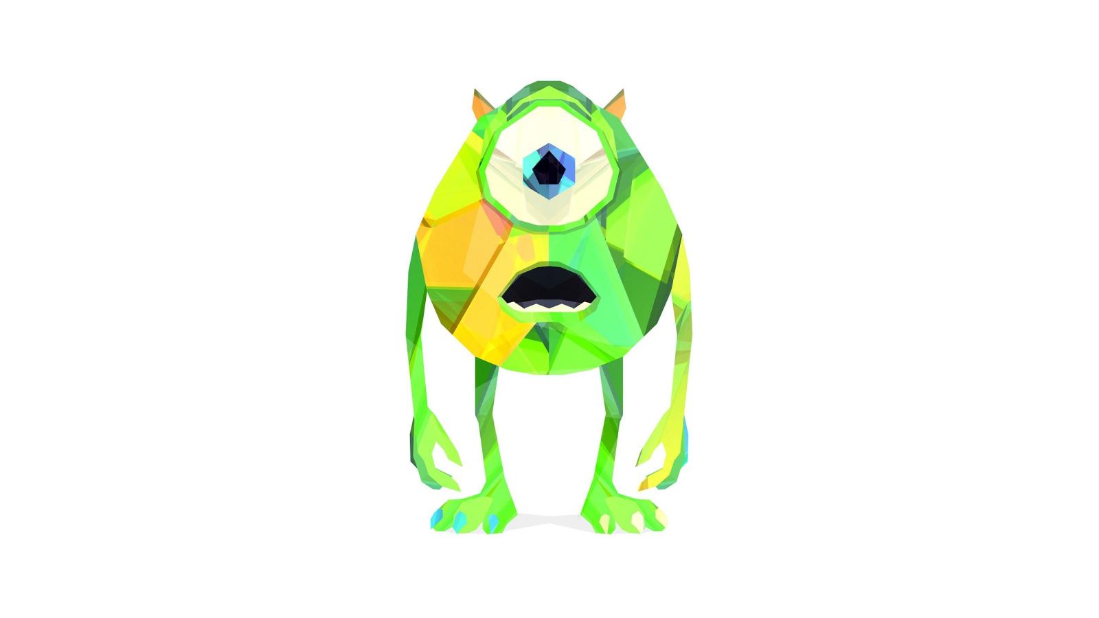 2560x1440 Monsters Inc Movie Mike Low Poly Desktop Wallpaper